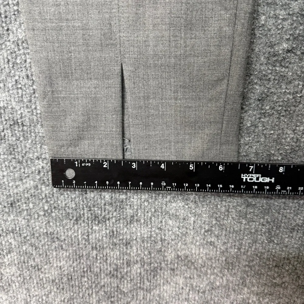 Halston Heritage Pants Womens 10 Gray Wool Blend Dressy Straight Leg Split Ankle
